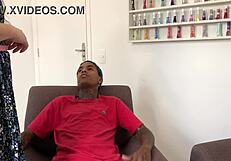 Big breasted curvaceous Latina tempts inexperienced man with her chest into an anal sex tryst