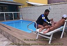 pool cleaner fucks housewife while husband works