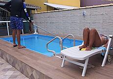 pool cleaner fucks housewife while husband works