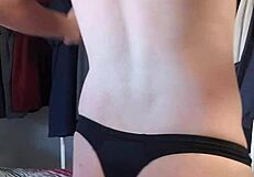 Gay boy tries on new underwear!