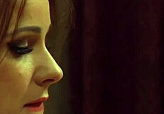 Lesbian madame dominates bound slave