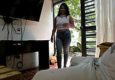 Venus Latined homegrown porn video that highlights oral and vaginal intercourse
