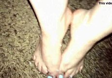 Footjob with the independent female adult and the amateur Latina POV feet around the face