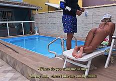 pool cleaner fucks housewife while husband works