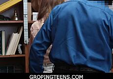 Alina west groped and gives blowjob to avoid jail