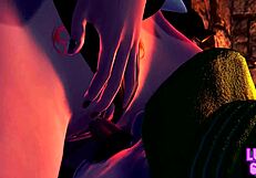 I, Luigi, encounter Bowser's wife for oral pleasure