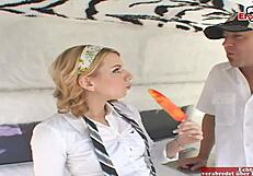 Petite 18yo Blonde Picked Up for Car Street Sex