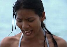 croc sexy bikini girl in action