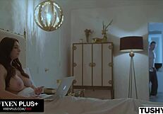 Tushy wife watches husband fuck teen ass!