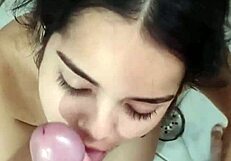 Beautiful couple in amateur compilation with deepthroat blowjob and facial cumshot