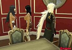 naruto hentai jiraiya fucks fan while sunade watches tits bounce and cums inside