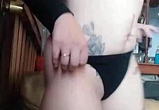 Adult mom sexily twerks while she pleasures herself