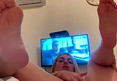 blonde model alina masturbates with sexy self-indulgence