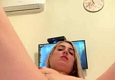 blonde model alina masturbates with sexy self-indulgence