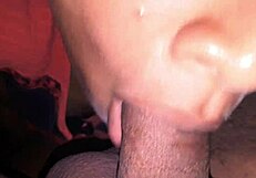 Latina sucks cock till cum in hands?