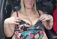 Car sex, amateur, couple, anal play