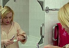 Olya, is a very attractive blonde model who spoils herself with a passionate bath and a hair wash