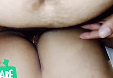 close up of asian girlfriend getting fingered and licked by boyfriend in her room