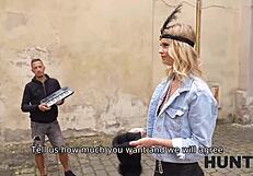 Hunt4k captures blonde Czech babe in wild public fuck.