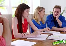 Sexy babes suck dicks and ride tight pussies!