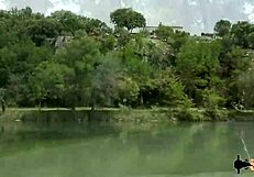 skinny brunette candie gets assfucked outdoors in the garden