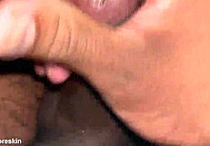 super close cumshot from indian guy's monster cock