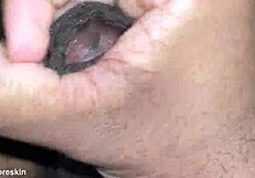 super close cumshot from indian guy's monster cock