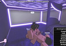 BDSM Roblox roleplay gay men give in to the domination of a friend