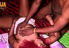 Nigerian ebony lesbian fucks amateur cock with big ass