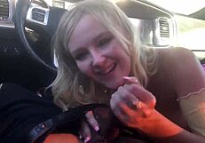 natalia queen sucks dick at car wash while driving