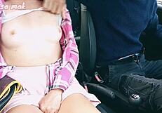 Big squirt asian teen 18+ fucks stranger in car