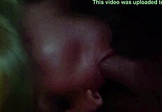 Transsexual amateur sucking monster cock in POV scene