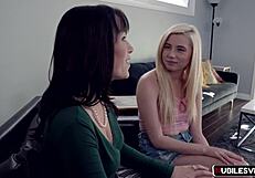 Three babes, all with brown hair, experience sexual intercourse with each other