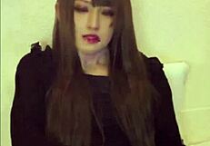 Beautiful asian ladyboy masturbates on stream while crossdressing and getting anal