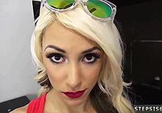 What are you doing in the backyard bikini with your step sis?