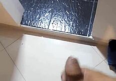 blowjob and hard sex in the bathroom with the whore, i spied on amateur nora milf and got horny and couldn't hold back fucking her