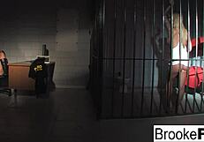 Watch this hot hardcore scene with Brooke Brand Banner playing both the officer and the prisoner