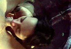 She sucks her man in the steamy jacuzzi, big tits bouncing.