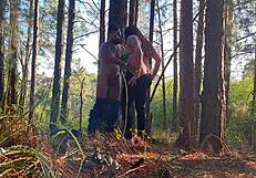 wife gets drilled by black stud with huge cock in the woods