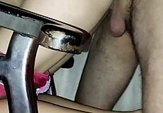 Prostitute bent over in doggystyle pov bareback fucking with big black cock masturbation