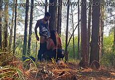 wife gets drilled by black stud with huge cock in the woods