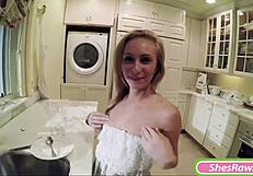 Petite Blonde Teen Hollie Shields Receives Big Cock Pounding