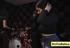 nia bleu fiercely sucks brett maker's monster cock with her big natural tits bouncing