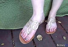 Teen Britney Blue Rubs Her Pussy And Uses Dildo