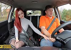 Fakedrivingschool Redhead Brit With Pierced Tits Has Tights Ripped And Pussy Fucked Outdoors. Babe Orgasms In Reality Scene.