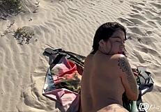 Drii Cordeiro Orgasms on Monster Cock at Beach After Removing Bikini