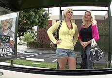 two horny blondes diving into each other's pussies with toys