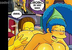 Marge Simpson has her hot fling with Ned Flanders – a hot animated parody