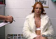 ass fucking inked ginger milf at work office