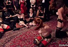 Teasey women and anal sex party Busty model is thightly tied and then analed